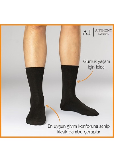 Giorgina Ferri 6 Çift Kutulu Bambu Premium Klasik Erkek Çorap
