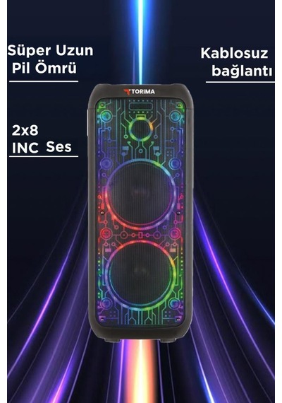 Torima D64 RGB Ledli Dahili Mikrofon Kumandalı Bluetooth Hoparlör