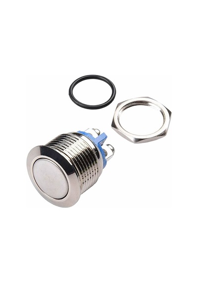 16mm Metal Panel Montaj Düz Kafa Push Buton No Dc 6a 12v Ac 3a 250v Ip67 Su Geçirmez