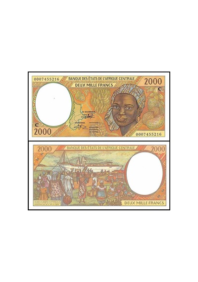 Merkezi Afrika Kongo 2000 Yılı 2000 Francs Kağıt Para Çil Unc Koleksiyon Para Nadir