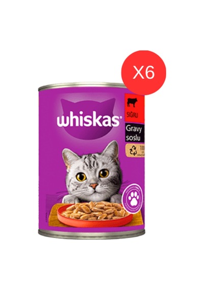 Sığır Etli,biftekli Konserve Kedi Maması 400 Gr X 6 Adet