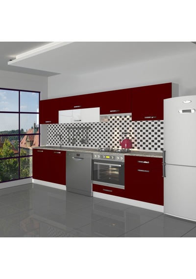 Decoraktiv Elite 280y Ank Mdf Hazır Mutfak Dolabı - Tezgah Dahil - Bordo
