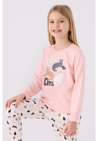 Arnetta Kız Çocuk Pembe Pijama Takımı Ar3057-c-v1 Pembe