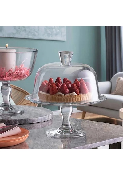 Paşabahçe 96952 Patisserie Ayaklı Fanus Kapaklı Servis Tabağı
