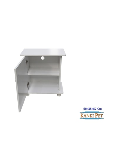 Kanki Pet 60 CM Mdf İthal Akvaryum Beyaz Sehpa 60 x 35 x 67 CM