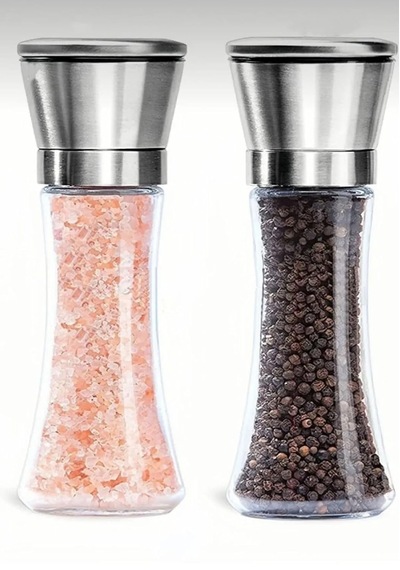 Busstier Paslanmaz Çelik Kapaklı Cam Gövdeli Baharat Değirmeni Seti 2'li 19 Cm Sku: Smg8690010149657 Açık Ahşap