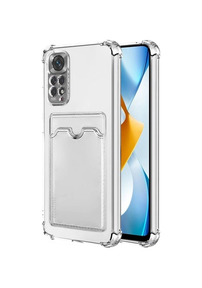Redmi Note 11 Pro Kapak Kamera Korumalı Kartlıklı Darbe Emici Özellikli Şeffaf Silikon Kılıf