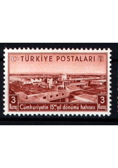 1938 Cumhuriyet'in Onbeşinci Yıldönümü Pulları 3 Kuruş Tp0786 İsfila1374