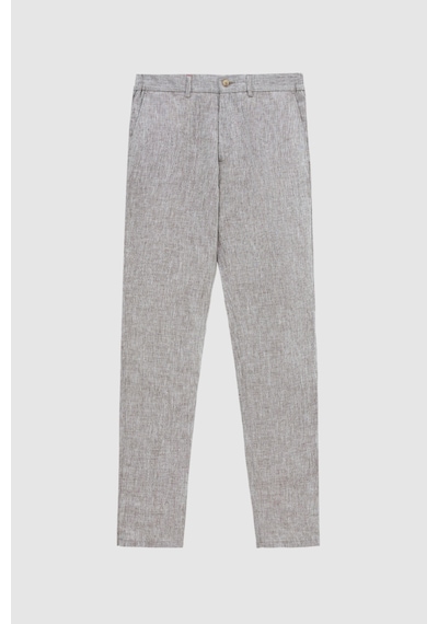 D's Damat Ds Damat Slim Fit Kahverengi Düz Keten Jogger Pantolon 4hc03s2063230 201