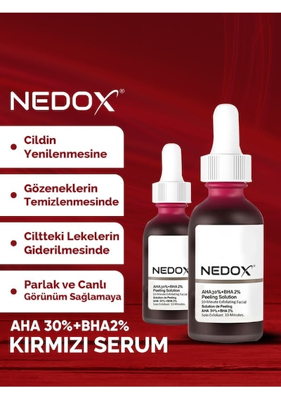 Nedox Cilt Yenileyici Cilt Tonu Eşitleyici Kırmızı Peeling Serum 30 ML