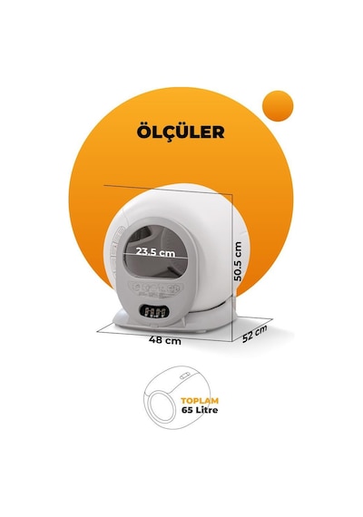 Livenzi Akıllı Otomatik Kedi Tuvaleti | Wi-Fi Kontrollü & Otomatik Temizleme & Koku Önleyici & Uv Sterilizasyon