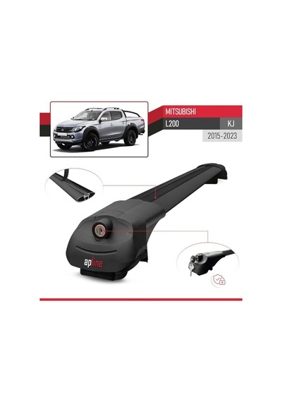 Accessorypart Mitsubishi L200 2015-2023 Arası İle Uyumlu Ace-1 Ara Atkı Tavan Barı Siyah