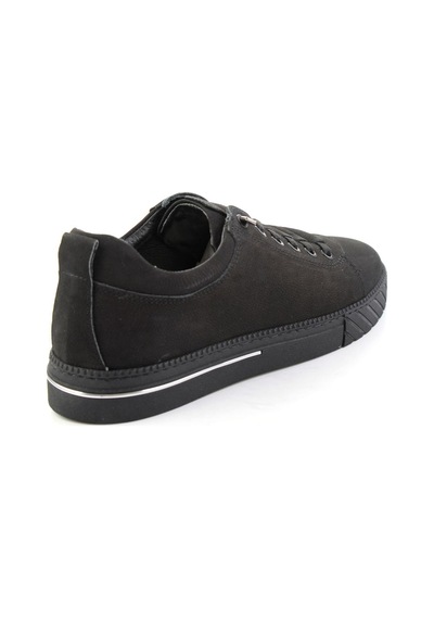 Bambi Siyah Nubuk Hakiki Deri Erkek Sneaker E01610196501