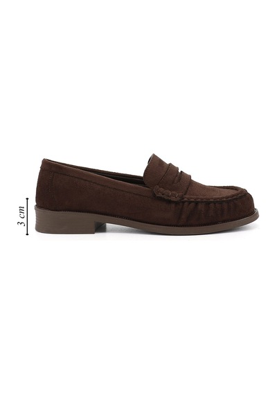 Gönderir Kadın Kahve Süet Loafer Ayakkabı Ddza87335885