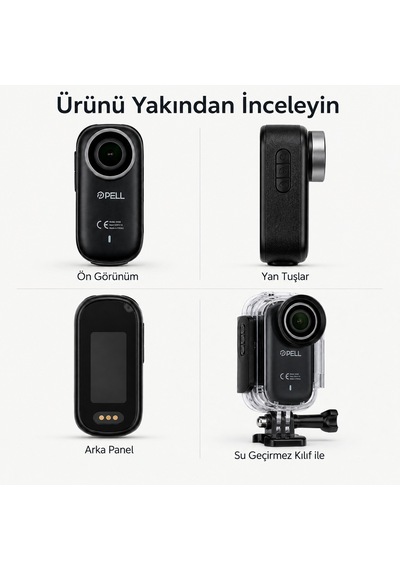 M11 4k Ultra Hd Wifi Aksiyon Kamerası, Ip65 Su Geçirmez Titreşim Önleyici Geniş Açılı Kamera Siyah
