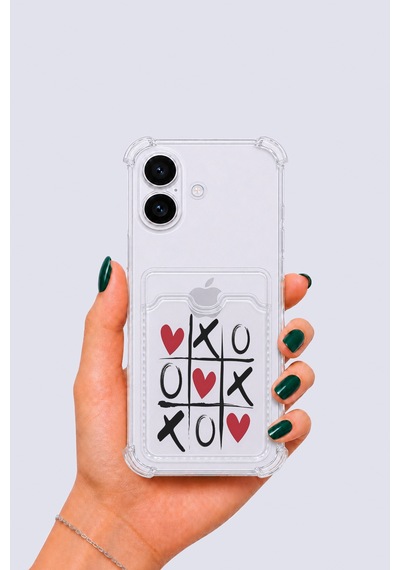 Apple iPhone Uyumlu 16 Kartlıklı Xoxo Desenli Kılıf Çok Renkli