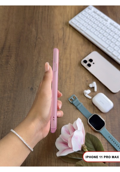 Apple iPhone 11 Pro Max Magsafe Uyumlu Mat Sert Klein Kılıf Pembe