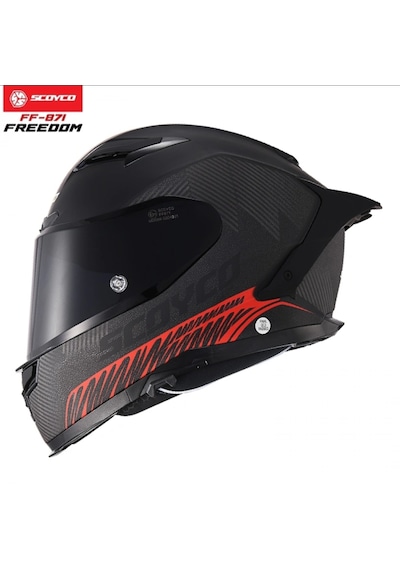 Scoyco Freedom 871 Kapalı Motosiklet Kaskı Mat Siyah