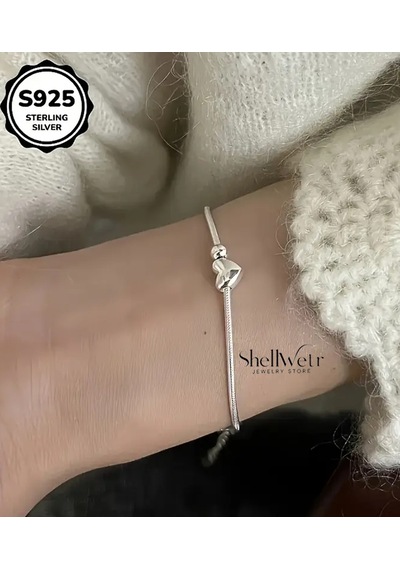 Palermo S925 Ayar Gümüş Kalp Kolye Ve Gümüş Bileklik Altın - Gümüş