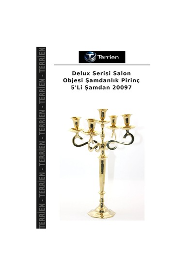 Delux Serisi Salon Objesi Şamdanlık Pirinç 5'li Şamdan 20097 Çok Renkli