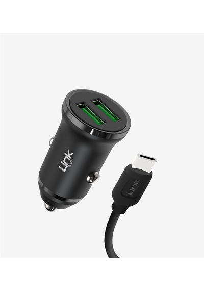 Linktech C483 Eco Çevre Dostu Type-c Kablolu 12w Araç Şarj Aleti