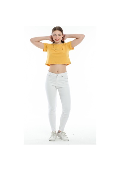 Kadın Bisiklet Yaka Regular Fit Brookyn Baskılı Tişort Spr21y14 001