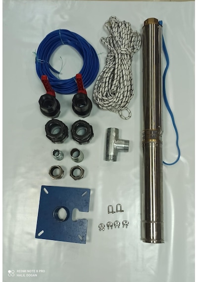4sd16/9 3hp Alarko Trifaze 15 Mt Yassı Kablolu 30 Mt Halatlı Çift Vanalı Akıtma Başlıklı Takım Dalgıç Pompa