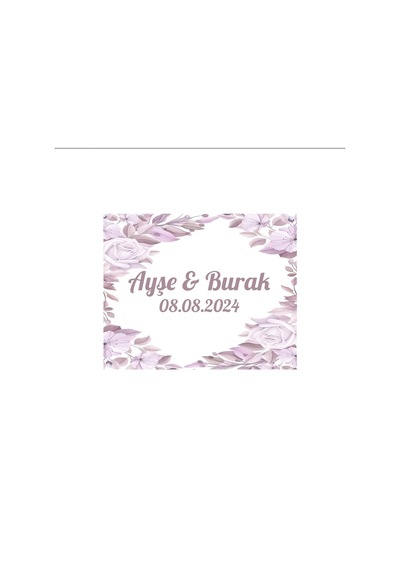 Kış Meyveli Dikdörtgen Etiket Kına Nişan Düğün 3x3 Cm Özel Etiket / 50 Adet Sticker Beyaz