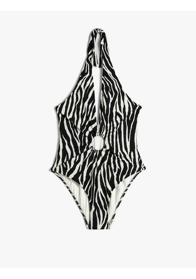 Koton Halter Yaka Mayo Zebra Desenli Derin V Yaka Pencere Detaylı Siyah Çizgili 4sak20110mm Siyah Koton Halter Yaka Mayo Zebra Desenli Derin V Yaka Pencere Detaylı Siyah Çizgili 4sak20110mm Siyah