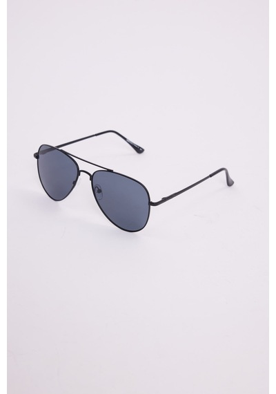 Unisex Oval Damla Model Siyah Çerçeveli Uv 400 Korumalı Güneş Gözlüğü-51229 Çok Renkli