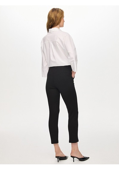Faik Sönmez Metal Aksesuar Detaylı Slim Fit Örme Pantolon S26pnt041 Us26pnt04110 Siyah