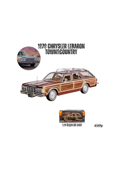 1979 Chrysleer Lebaron Town & Country Die Cast Model Klasik Araba 1:24 Ölçek Koleksiyon Kutulu Metal