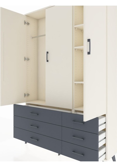 Arges Dolap 5 Raflı 6 Çekmeceli Tek Askılı 132x30x195 Aytaşı-aytaşı/antrasit Aytası/antrasıt Arges Dolap 5 Raflı 6 Çekmeceli Tek Askılı 132x30x195 Aytaşı-aytaşı/antrasit Aytası/antrasıt