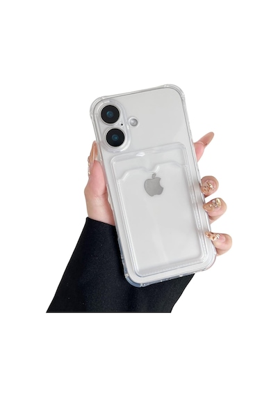 Teknomoda Apple Uyumlu iPhone 17 Kılıf Kartlıklı Anti Şok Korumalı Şeffaf Silikon Şeffaf Açık Şeffaf