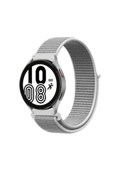 Newface Samsung Galaxy Watch 4 Hasırlı Cırtcırtlı Kordon - Beyaz