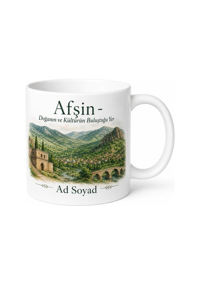 Afşin Doğası Ve Kültürü Maraş Hatırası Kupa Bardak Hediye Kahramanmaraş Beyaz / Çok Renkli
