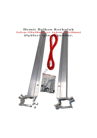 Demir Balkon Korkuluk Alüminyum Küpeşte Çamaşır Kurutma Askılığı Gri - Gümüş