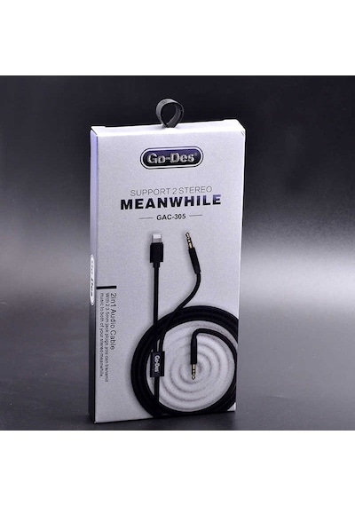 Go Des GAC-305 2 in 1 Lightning 3.5 mm Aux Audio Kablo Ses Kablosu - ZORE-257762