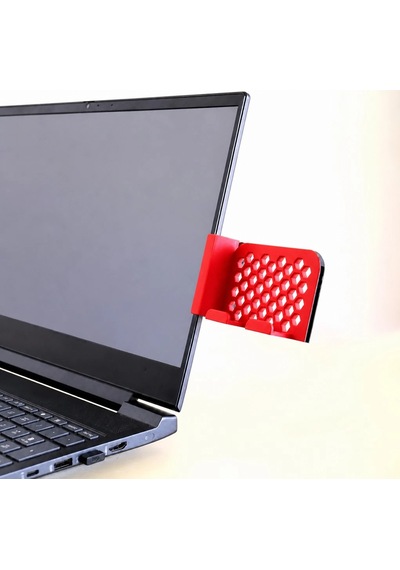 3d Baskı Monitor Telefon Tutucu - Petek Desenli Laptop Kenar Telefon Tutucu-kırmızı Çok Renkli