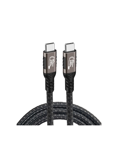 Siyah Qg01 Type-c To Type-c Usb4 Pd Data Kablosu 240w 40gbps 8k 60hz 1 Metre-zore