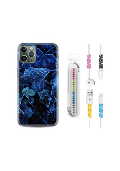 Apple Uyumlu iPhone 13 Pro Kılıf Kablo Koruyuculu Blue Foid 1628