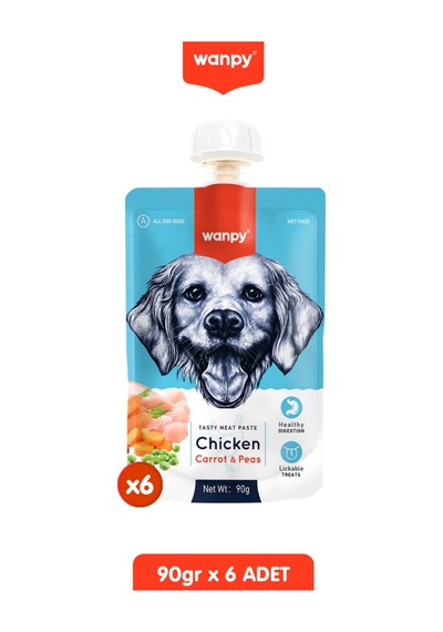 Wanpy Tavuk Havuç Köpek Et Ezmesi 90 Gr X 6