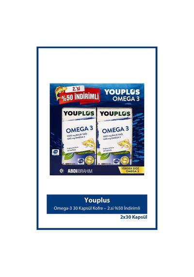 Youplus Omega-3 30 Kapsül Kofre 2.si %50 İndirimli