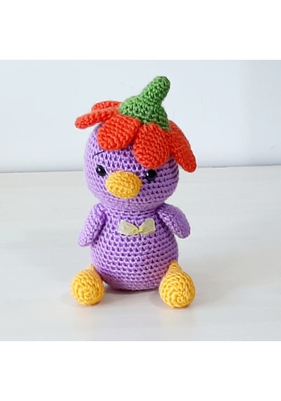 Amigurumi Örgü Oyuncak Civciv Mor