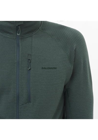 Salomon Essentıal Lıghtwarm Erkek Tam Fermuar Polar Green Gables Lc2706900 Yeşil