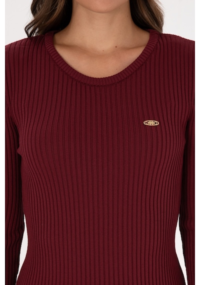 U.S. Polo Assn. Kadın Bordo Bisiklet Yaka Kazak 50314780-VR014