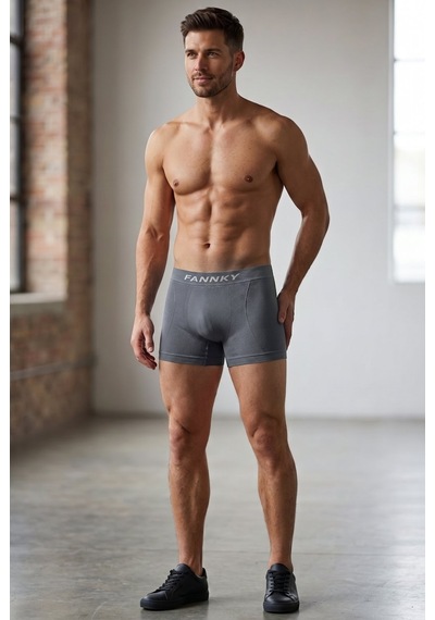 Fit Women Erkek Trend Nefes Alan Relaxed Gri Boxer