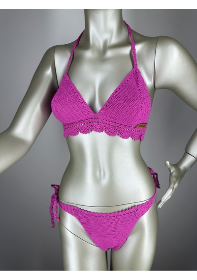 İvita Açık Mor Dantel Detaylı Çok Tarz El Yapımı Tığ Örgüsü Bikini