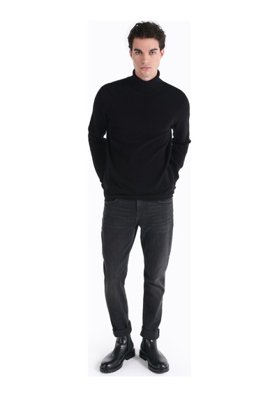 Colin's Colins Regular Fit Turtle Neck Siyah Erkek Kazak Cl1064879 Siyah