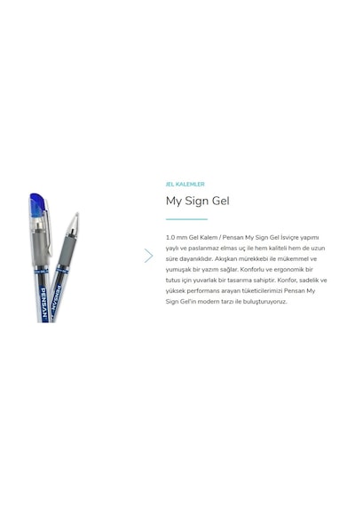 Pensan My Sign İmza Jel Kalem 1 Mm Mavi 12'li Kutu